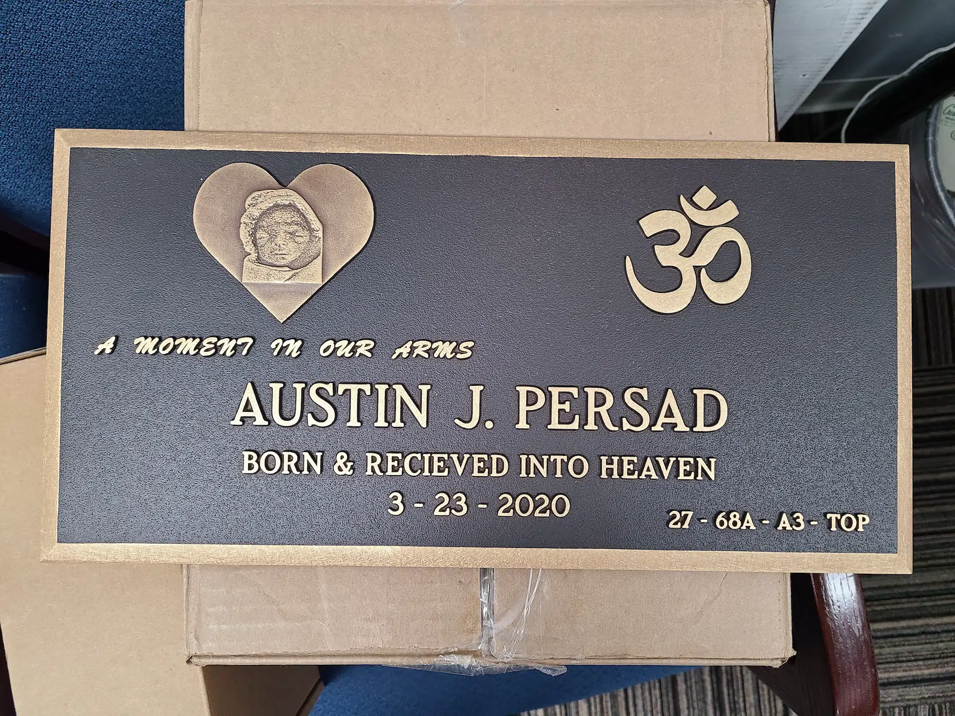 Bronze Burial Plaque hand-carved by Burial Plaque Shop in NJ — image 6