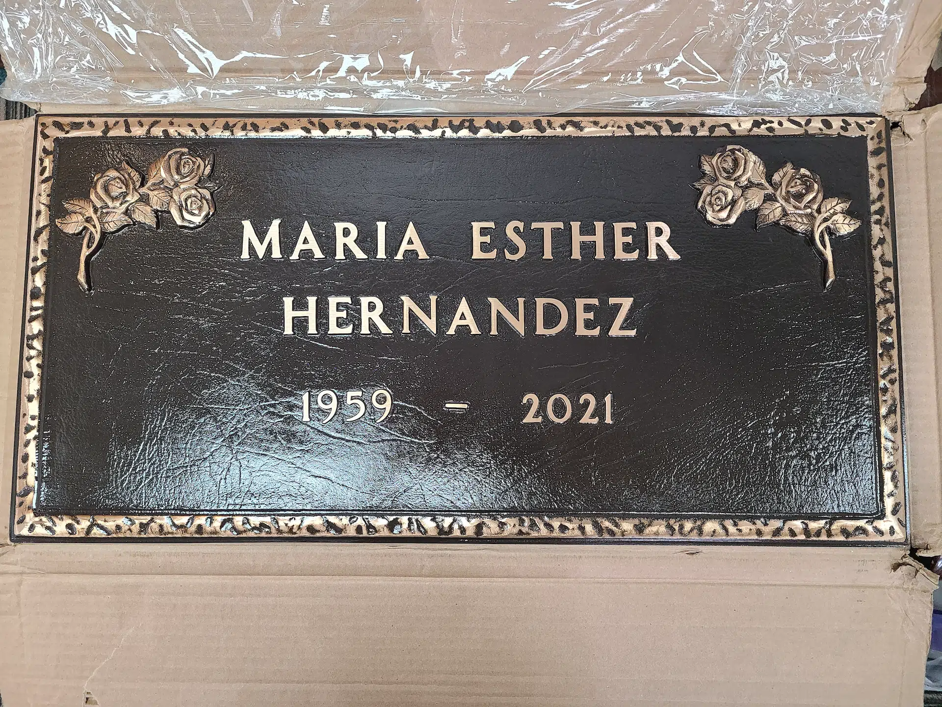 Bronze Burial Plaque hand-carved by Burial Plaque Shop in NJ — image 8